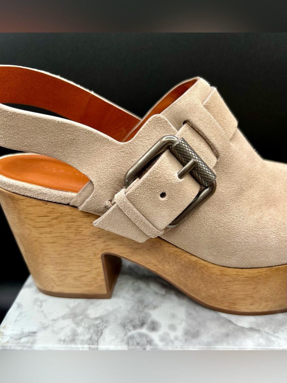 ALL SAINTS Yuki Suede Platform Clog in Brown Suede-Wooden Heel. EU size 39 - Picture 5 of 13